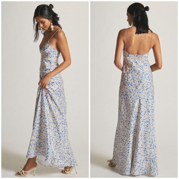 💕FAVORITE DAUGHTER💕 The Satin Blackberry Dress Poppy Floral Print XL NWT - Picture 3 of 17